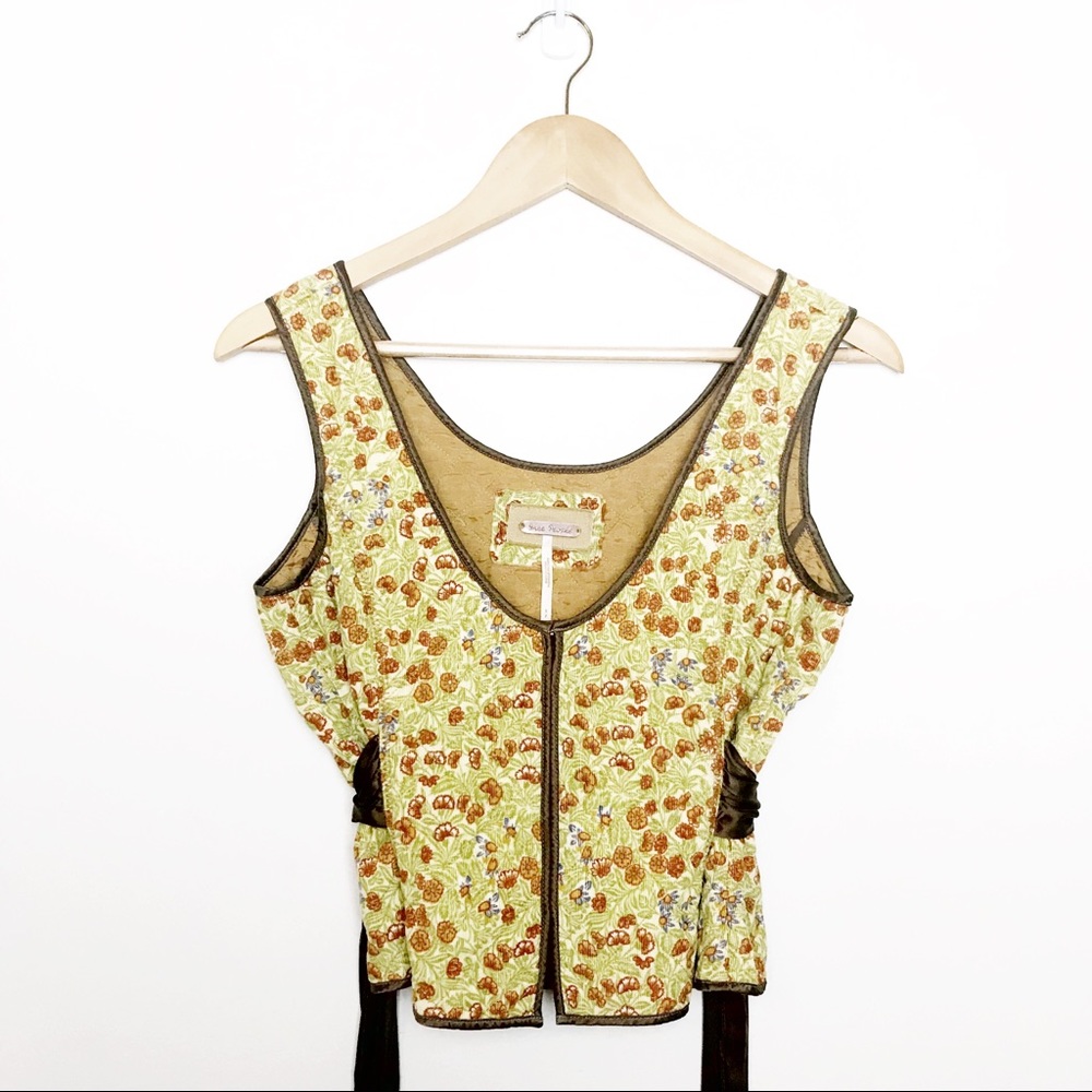 Free People Floral Vest with Tie Waist
